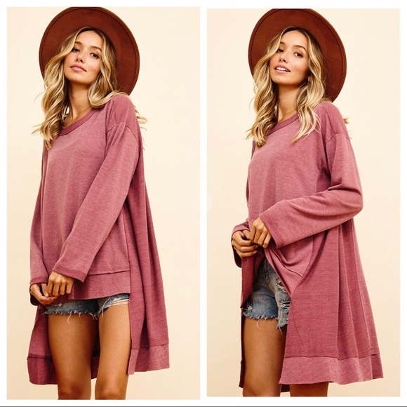 Stylish Raw Edging Detail High Low Top - Picture 2 of 7